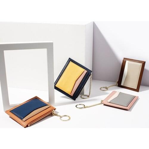 BISI GORO 2021 New Womens PU Coin Purse Fashion Splicing Key Multi-card Zipper Card Holder Multi-function Mini Small Wallet