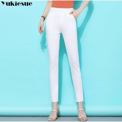 Streetwear summer 2020 skinny womens pants female high waist elastic pencil pants capris for women trousers woman Plus size