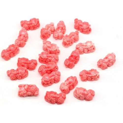 10 Pcs Natural Coral Beads Animal Shape Pink Coral Loose Beads Necklace Accessories Coral Charms for Jewelry Making Bracelet