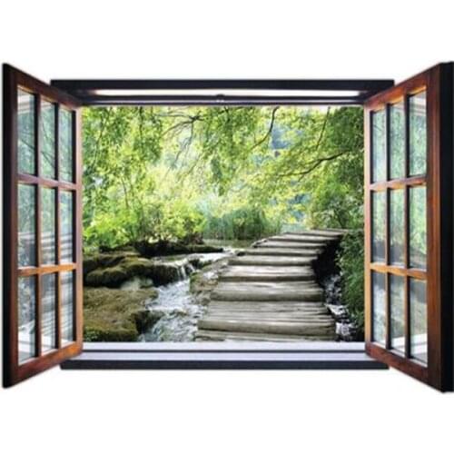 C10308 window view cross stitch Oil painting girl 11/ 14ct /16/28/27CT cloth cotton thread embroidery DIY handmade