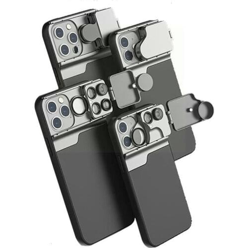 Phone Case 5 in 1 Phone Lens Wide Angle CPL Filter/10X/20X Macro/180° Fisheye/2X Telephoto Lens for iPhone 11/11 Pro/11 Pro Max