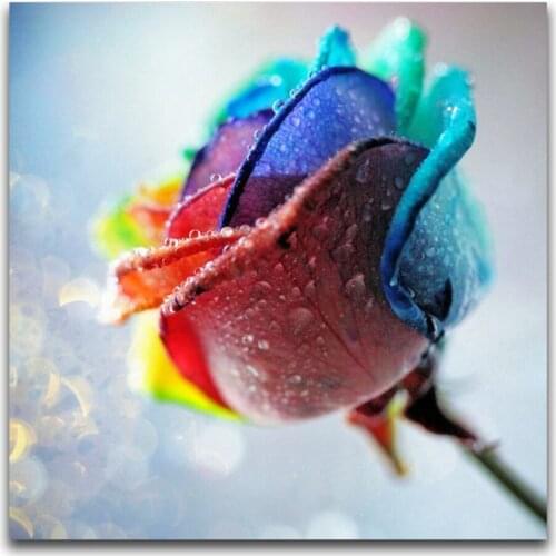 Colored Flowers DIY 11CT Cross Stitch Embroidery Kits Needlework Craft Set Printed Canvas Cotton Thread Home Wholesale