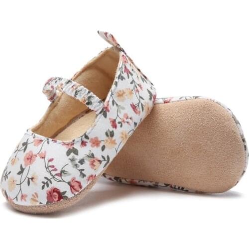 Baby shoes girls cute floral soft first toddler shoes for 0-18M cotton bottom baby princess shoes