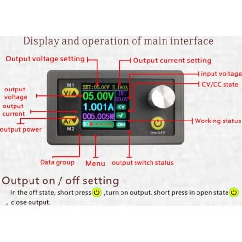 DYKB Digital Control DC-DC Buck Converter CC CV 50V 5A 12V 24V Adjustable Regulated laboratory power supply Module display meter