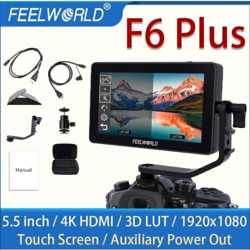 FEELWORLD F6 PLUS 5.5 Inch portable monitor hdmi 3D LUT Touch Screen DSLR Camera Field Monitor IPS FHD1920x1080 monitor 4K HDMI