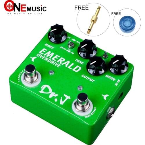 Dr. J EMERALD Analog Overdrive Electric Guitar Effect Pedal efeito True Bypass D-60 D60 with gold guitar pedal connector