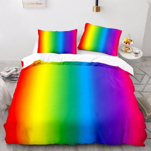 Colorful Rainbow Bedding Set Single Twin Full Queen King Size Rainbow Bed Set Childrens Kid Bedroom Duvetcover Sets 3D Print 08