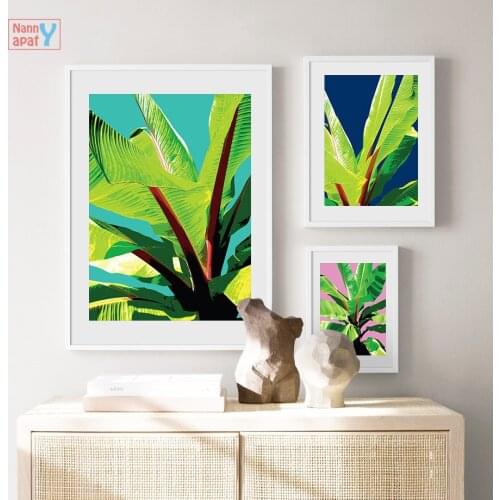 Colorful Banana Leaf Wall Art Canvas Painting Scandinavian Nordic Posters And Prints Plants Pictures For Living Room Home Decor
