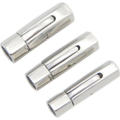 1pcs 3/4/5/6/7mm Round Silver Stainless Steel Magnetic Clasps with Hooks Fits for Leather Cord Necklaces & Bracelets End Clasps