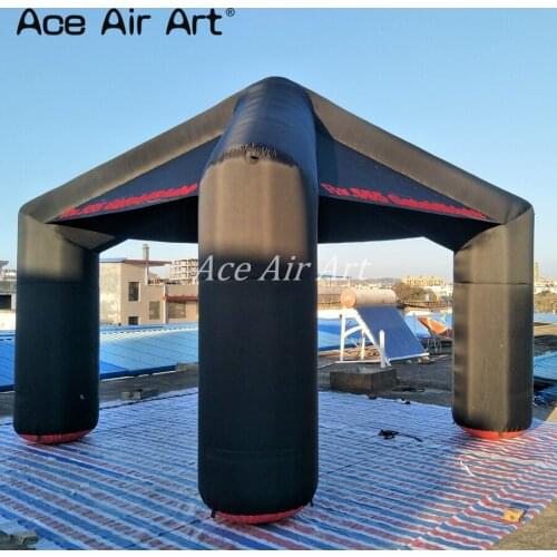 Custom cube tent Black arch crisscross structure beautiful black event cube kiosk tent inflatables for Advertising in Norway