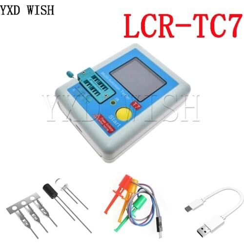 LCR-T7 T7 Transistor Tester TFT Diode Triode Capacitance Meter LCR ESR Meter NPN PNP MOSFET IR Multifunction Tester Multimeter