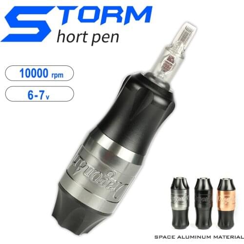 Professional Rotary Tattoo Machine Short Pen Strong Quiet Motor Space Aluminum Permanent Mekup For Liner&Shader 3.6mm Stroke