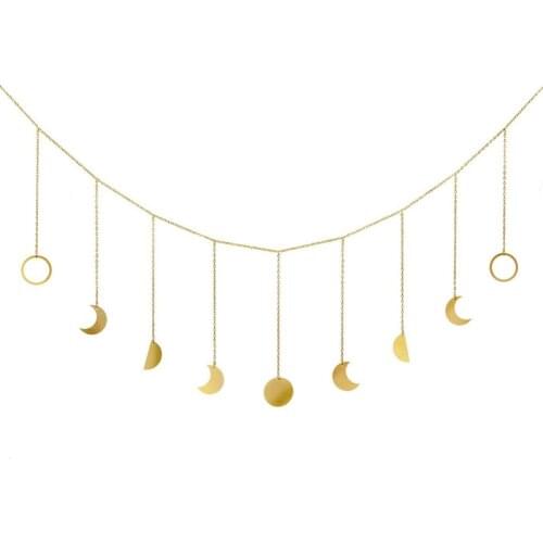 Metal Round Piece Sun Moon Shape Hanging Decoration Photo Wall Hanging Decoration New