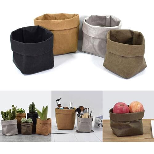 Mini Succulents Kraft Paper Flower Pot Cover Storage Bag Washable Plants Bag Flowerpot Home Decoration Balcony Decor