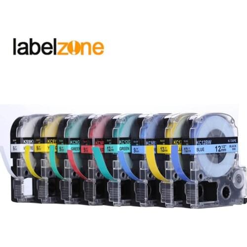 Multicolors 12mm compatible Epson SS12KW/LC-4WBN SS9KW ST12KW ST9KW SC12YW label tapes label ribbon for KingJim