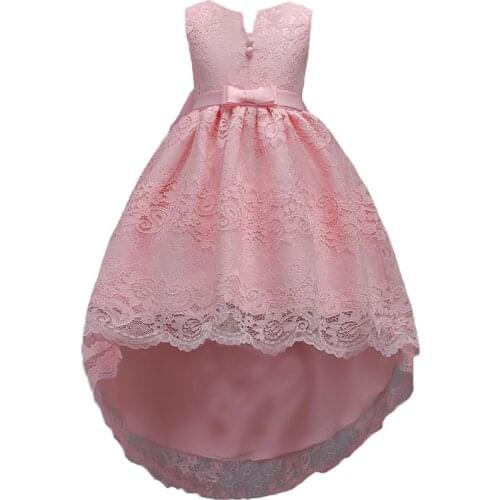 2018 new Summer Children Dresses For Girls Princess Kids Fomal Princess Dress PINK Baby Girl Party Wedding Dress free shipping