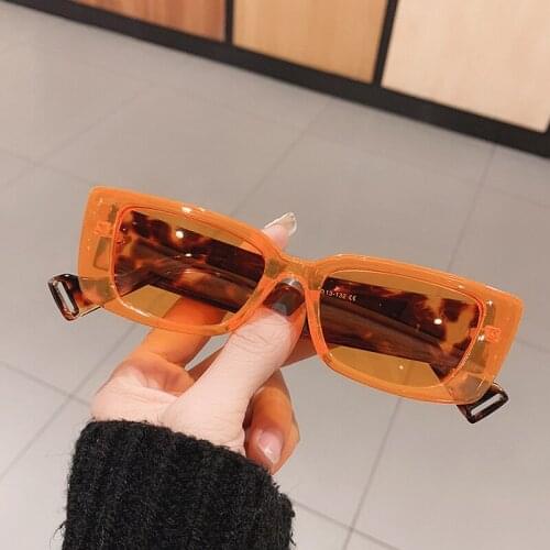 2021 New Classic Retro Square Sunglasse Women Hip-hop Bungee Travel Small Rectangle Luxury Shades Female Sun Glasses