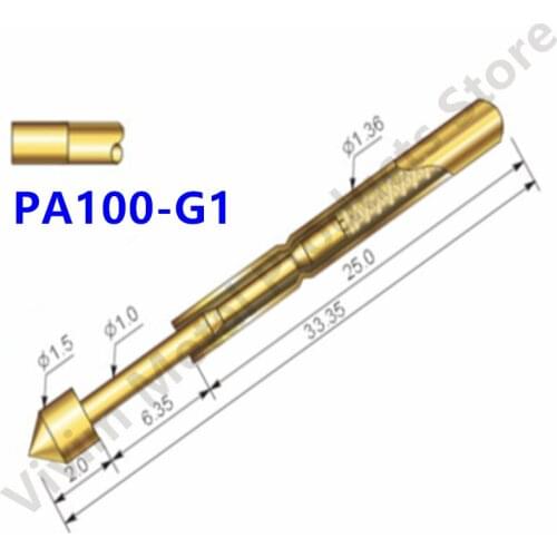 PA100-G1 Spring Test Probe 100 / PCS Convenient And Durable Brass Metal Spring Probe Spring Test Probe Length 33.35mm