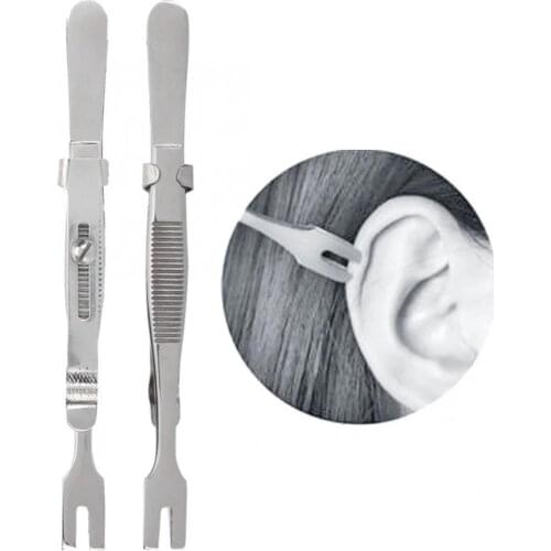 Professional 316 Stainless Steel Labret Stem Holding Tweezers Clamp Forceps Lip Ring Jewelry Holder Tattoo Body Piercing Tools