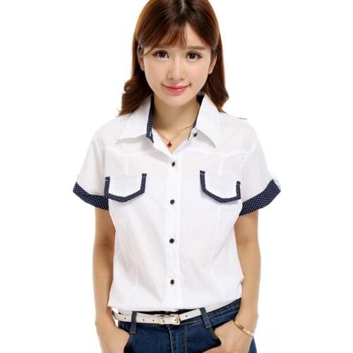 Shirts for teenage girls Girls White Blouse Spring Summer Girls Tops School Uniforms Shirt Short-Sleeve Children Clothing blusa