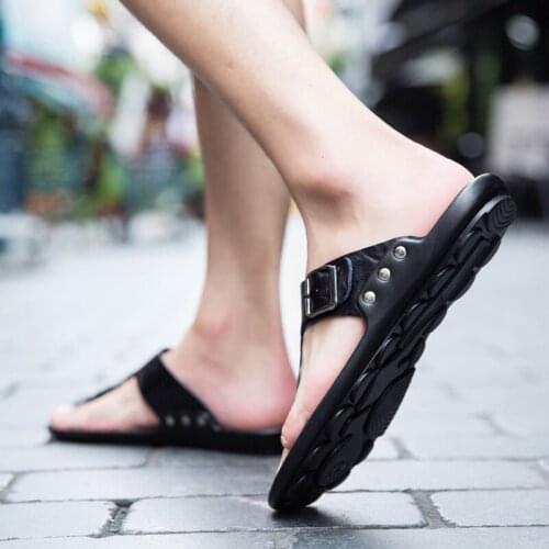 Sandalia Masculina Couro Summer Sandals Men Leather Big Size Sandles For Shoes Beach Sandalen Heren