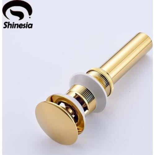 Golden With Overflow Bathroom Sink Pop Up Drain Wash Basin Bathtub Grate Waste