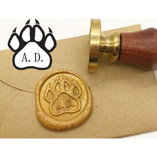 Package Decoration Wax Seals - Dog Sealing Wax Stamp - Gift Wrapping Wax StampDog - Claw Wax Seals Stamp - Custom initial Wax S