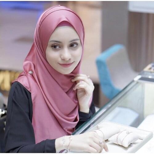 Spring Women Muslim Hijab bandanas Satin Scarf Islamic