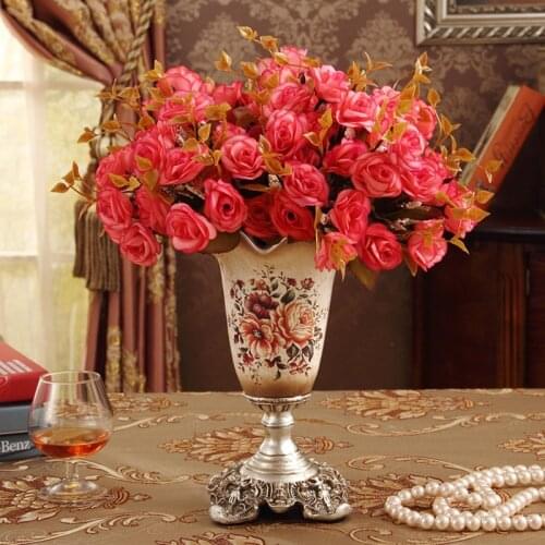 High grade European retro resin dining table small vase creative living room home decoration garden flower arrangement ornaments