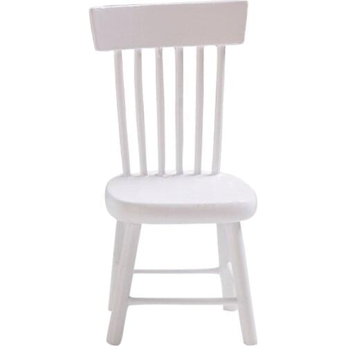 1/12 Scale Dolls House Miniature Unpainted Dining Chair Furniture Accessory