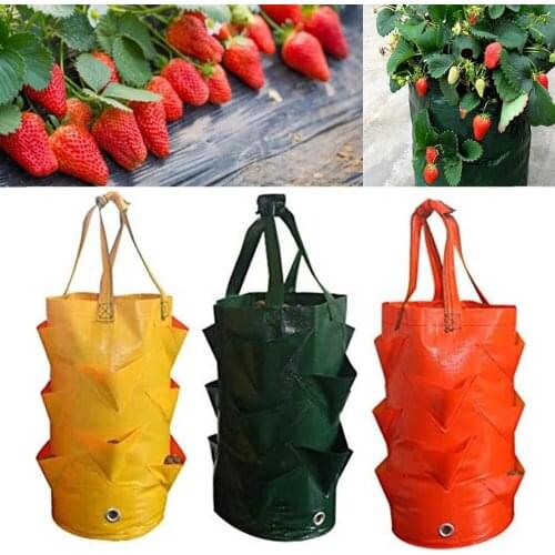 1Pcs Garden Supplies Strawberry Planting Growing Pot Side Bag Multi-Mouth Container Bags Grow Planter Root Bonsai Garden Supplie