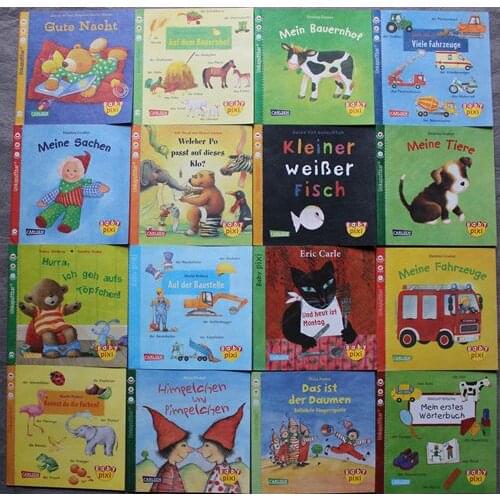 Random 3 books child kids baby Unkaputtbar Baby pixi story German learning book Early enlightenment reading picture book Age 1