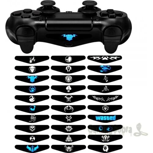 30 Pcs Different Styles Light Bar Skin Wrap Sticker for PS4 Game Controller