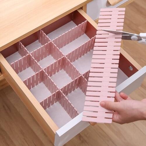 4PCS adjustable plastic drawer partition DIY storage rack household free combination partition board space saving partition tool