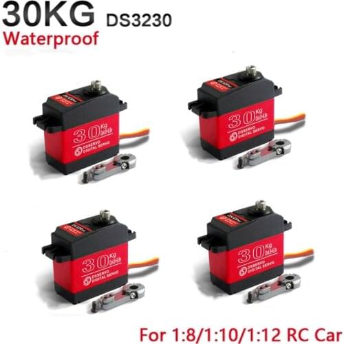 4pcs Waterproof servo 20KG 25KG 30 KG high speed metal gear digital servo baja for 1/8 1/10 Scale RC Cars DS3218 DS3225 DS3230