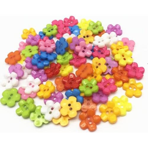 400pcs/lot Mixed Color Flower Buttons Fit Sewing or Scrapbooking 15mm