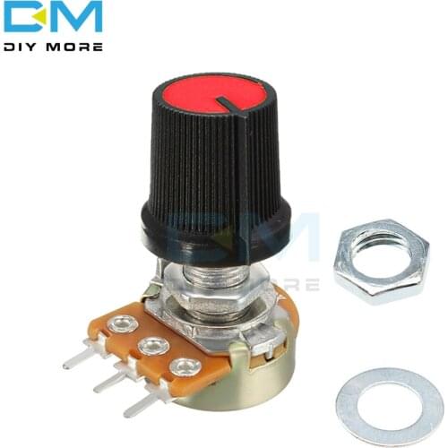 5PCS Red Linear Taper Rotary Potentiometer Resistor Cap Knob For Arduino 1K 2K 5K B10K B20K B50K B100K 250K 500K 1M Ohm Diymore