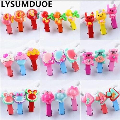 LYSUMDUOE Bow Flower Rabbit Hairpin Candy BB Clip Children Girl Hair Clips Crystal Child Barrette Hairpin Jewelry Accessories