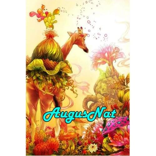 Flower diamond painting giraffe dimond embroidery animal diamant rhinestone picture dots oil painting by number canvas painting