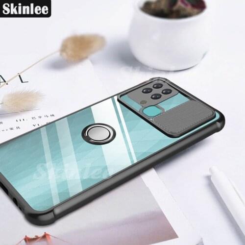Skinlee For Tecno Pova 2 Case Official Original Shockproof Clear With Ring Soft Frame Cover For Tecno Pova2 Case