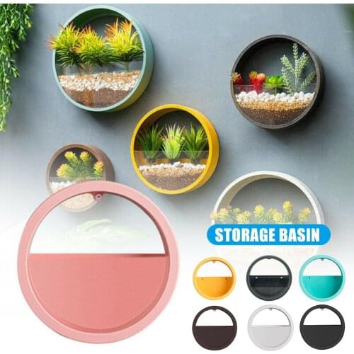 Flower Hanging Round Basket Bonsai Wall Hydroponic Planter Pot with Light Tube Home Wall Craft Decoration Best Price