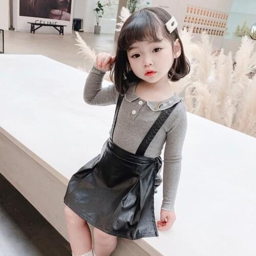 Childrens T-shirts Solid Color Girl Top Tee Casual Style Top Kids Spring Autumn Girl Clothes