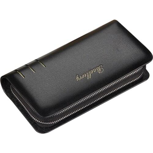 Baellerry Long Business Mens Leather Clutch Bag Man Large Capacity Wallet With Coin Purse Card Holder Phone Pocket For Male