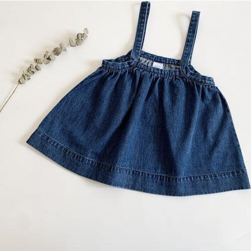 Casual Girls Denim Dress Summer Casual Strap Kids Dresses for Girls Clothing Toddler Boho Dress Children Beach Playing Clothes