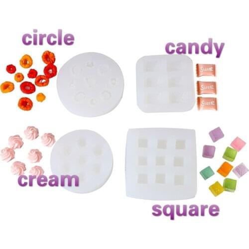 Candy Cream Donuts Square mold Cake Baking Candle Making Accessories Silicone Mould