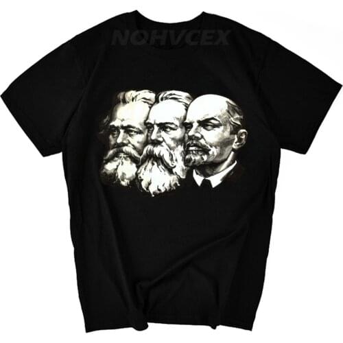 Soviet Union The Great Communist Lenin ,Marx ,Engels T-Shirt. Summer Cotton O-Neck Short Sleeve Mens T Shirt New S-3XL