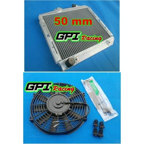 GPI Racing 50mm ALUMINUM ALLOY RADIATOR +FAN for RENAULT 5/R5 9/11 GT TURBO AT 1984-1991