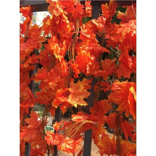 Artificial Red Maple Leaf vine, High Simulation Fabric Plant Leaves Ivy For Home Garden Store Decoration, 20PCS