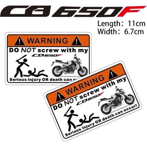 KODASKIN 2 Pieces Do Not Screw Motorcycle Warning Sticker Decal for HONDA CB650F
