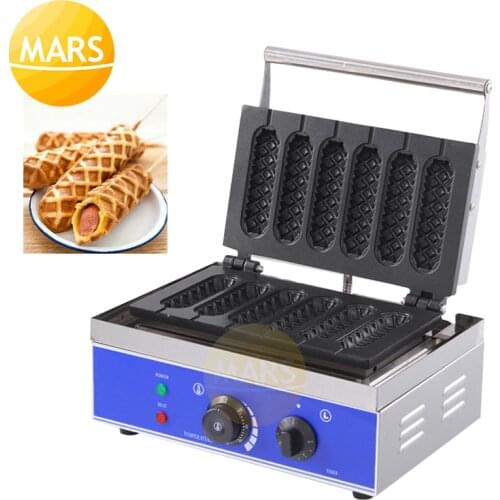 Commercial Non stick Hot Dog Maker Machine Electric Waffle Hotdog Baking Equipment Muffin French Hot Dog Sausage Machine Iron